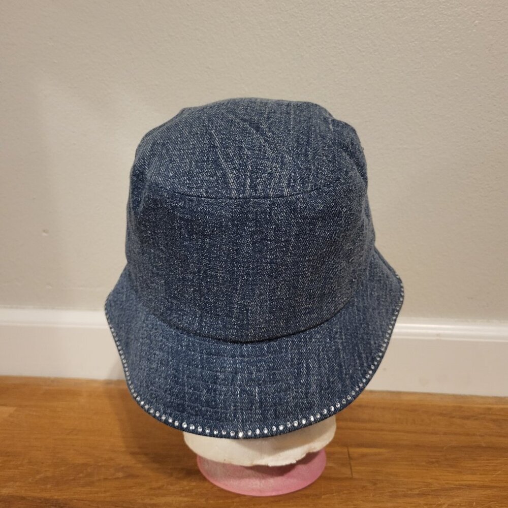 Urban Outfitters Denim Blue Rhinestone Butterfly Bucket Hat - Picture 5 of 7